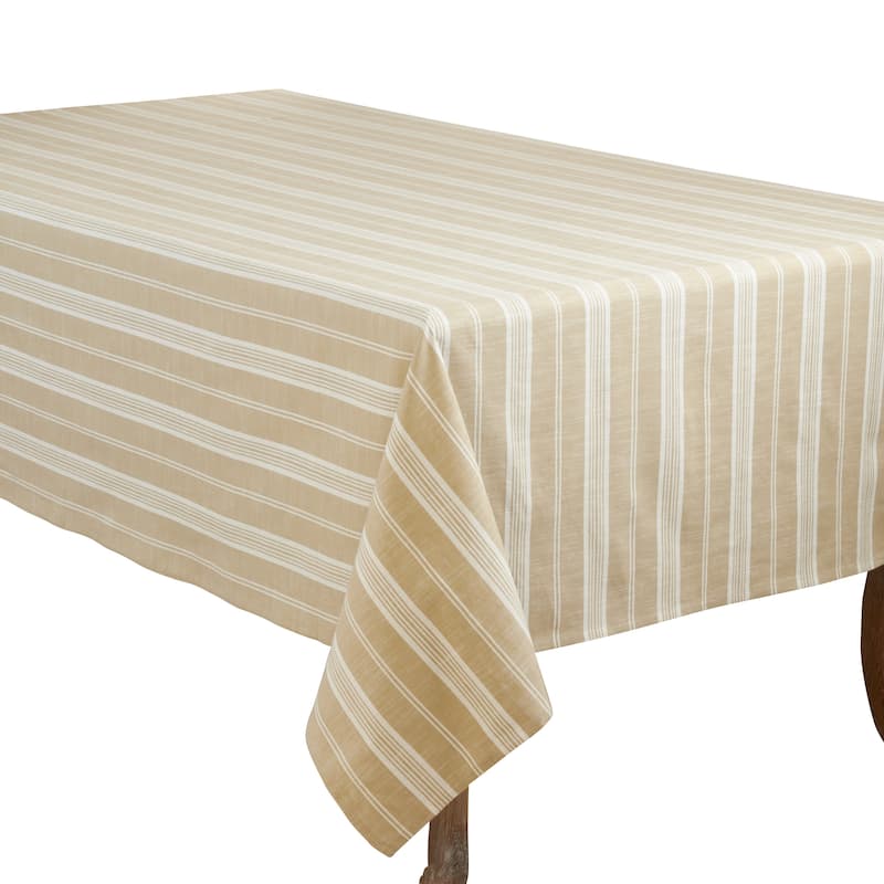 Cotton Tablecloth With Striped Design