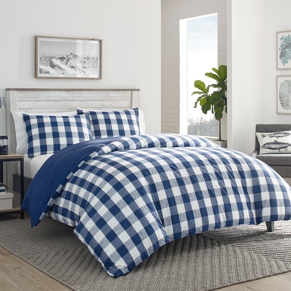 blue tartan duvet