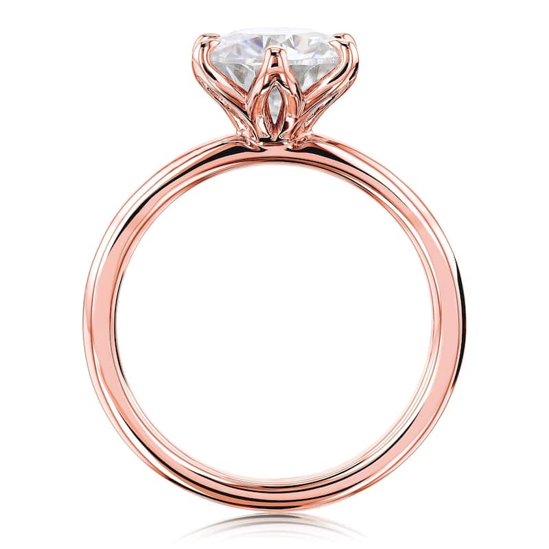 Annello by Kobelli 14k Gold 1.9 Carat Round Forever One Moissanite Solitaire 6-Prong Floating Comfort Fit Bridal Set (DEF/VS)