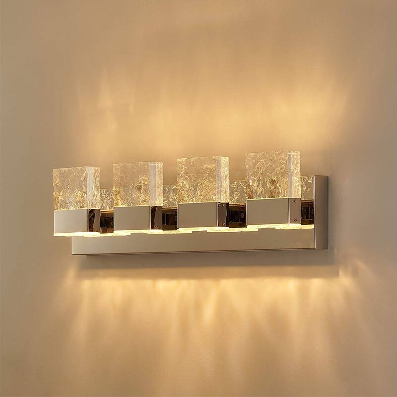 Dyconn Faucet Regal 4-Lights Stainless Steel Base Bathroom Vanity Light in Chrome - 21.5