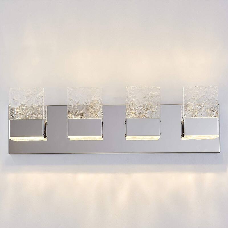 Dyconn Faucet Regal 4-Lights Stainless Steel Base Bathroom Vanity Light in Chrome - 21.5