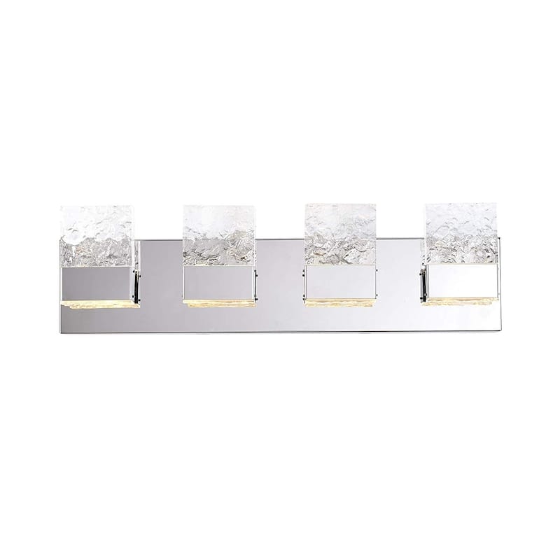 Dyconn Faucet Regal 4-Lights Stainless Steel Base Bathroom Vanity Light in Chrome - 21.5
