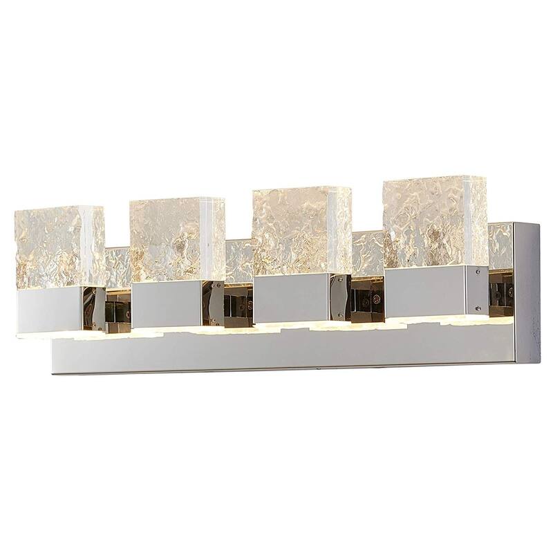 Dyconn Faucet Regal 4-Lights Stainless Steel Base Bathroom Vanity Light in Chrome - 21.5