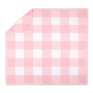 Farmhouse Large Pink Check Blanket by The Peanutshell.