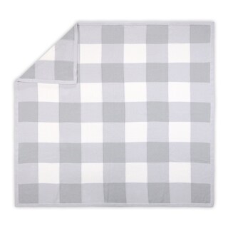 Farmhouse Large Grey Check Blanket by The Peanutshell.