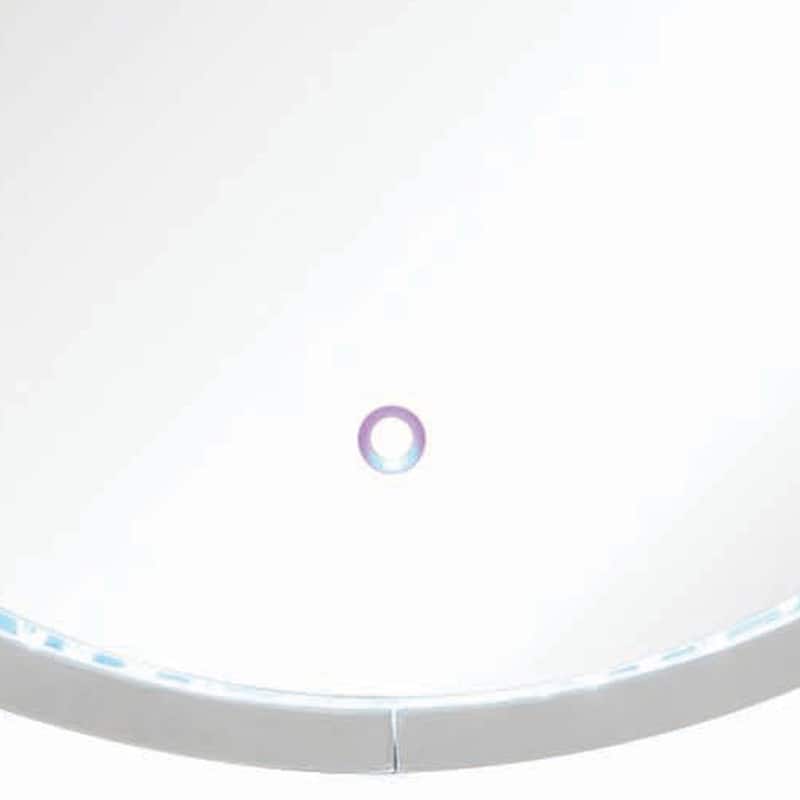 Round Accent Wall Decor with LED Bulb and Beveled Edges, Silver