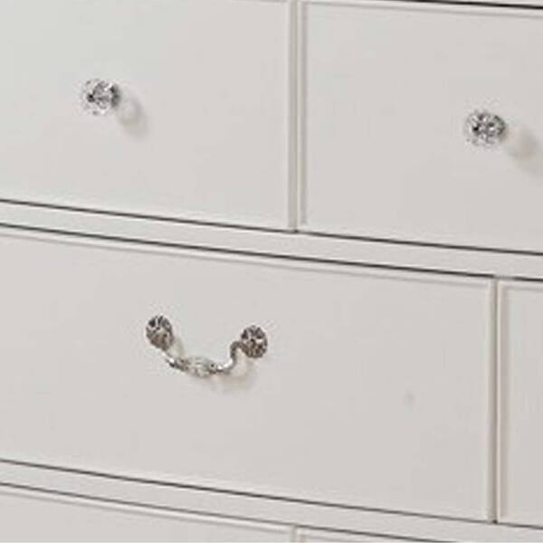 Shop 8 Drawer Dresser With Crystal Metal Handles And Tapered Legs White Overstock 30655712