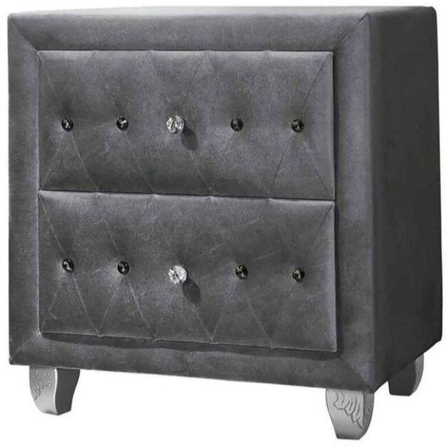 Fabric Upholsterd Nightstand, in Grey