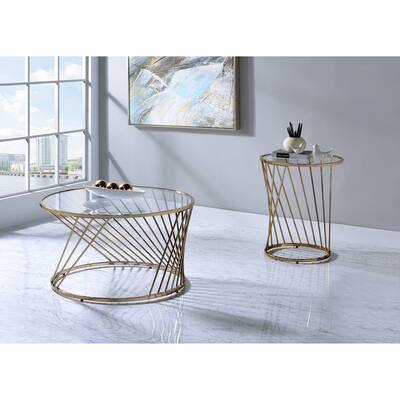 ACME Bluelipe End Table in Champagne