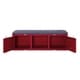 preview thumbnail 3 of 3, 2 Metal Door Storage Bench with Open Compartment and Fabric Upholstery, Red
