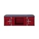 preview thumbnail 2 of 3, 2 Metal Door Storage Bench with Open Compartment and Fabric Upholstery, Red