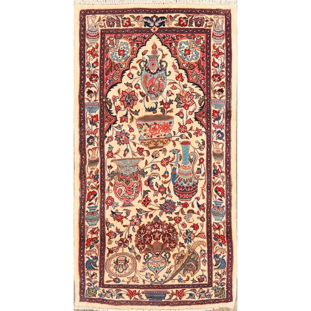 Dynasty Historical Pictorial Kashmar Persian Area Rug Handmade - 2'3" x 4'3"