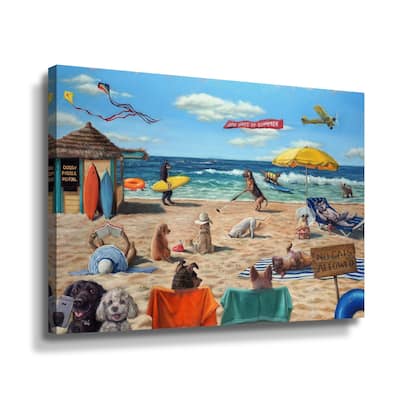 ArtWall "Dog Beach" by Lucia Heffernan Gallery Wrapped Canvas