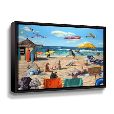 ArtWall "Dog Beach" by Lucia Heffernan Gallery Wrapped Floater-framed Canvas