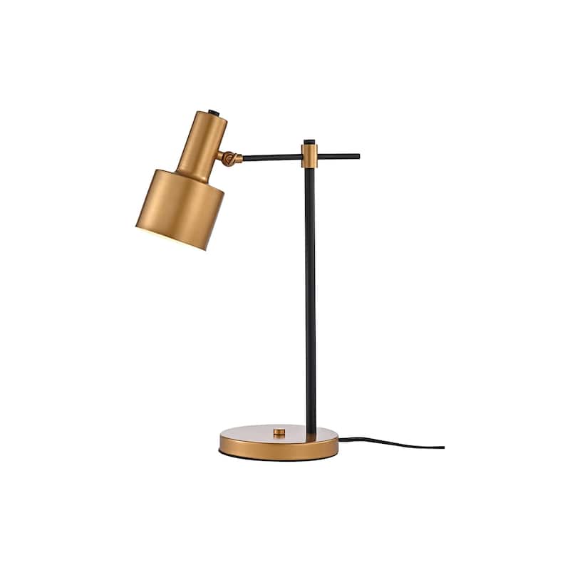 Reine Matte Black & Gold 1-Light Metal Cone Shade Desk Lamp