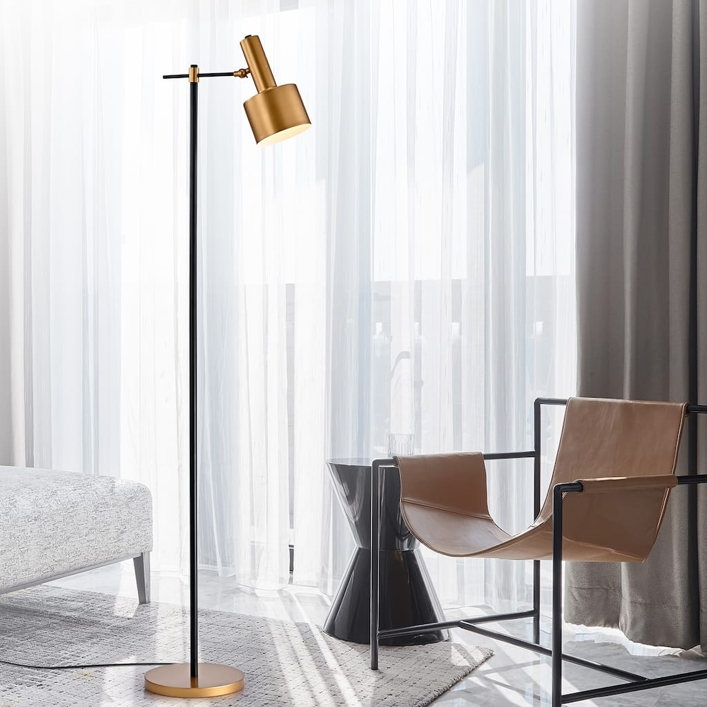 Strick & Bolton Sammy Matte Black/ Gold Metal Floor Lamp