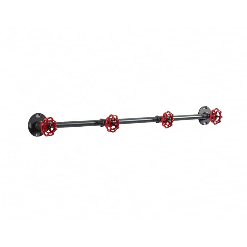 Cambria Industrial Sand Black Wall Coat Rack by Furniture of America - 33.75"W x 3"D x 3"H