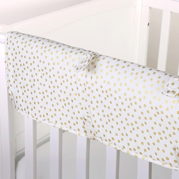 The Peanut Shell Confetti Padded Crib Rail Guard in Gold.. Opens flyout.