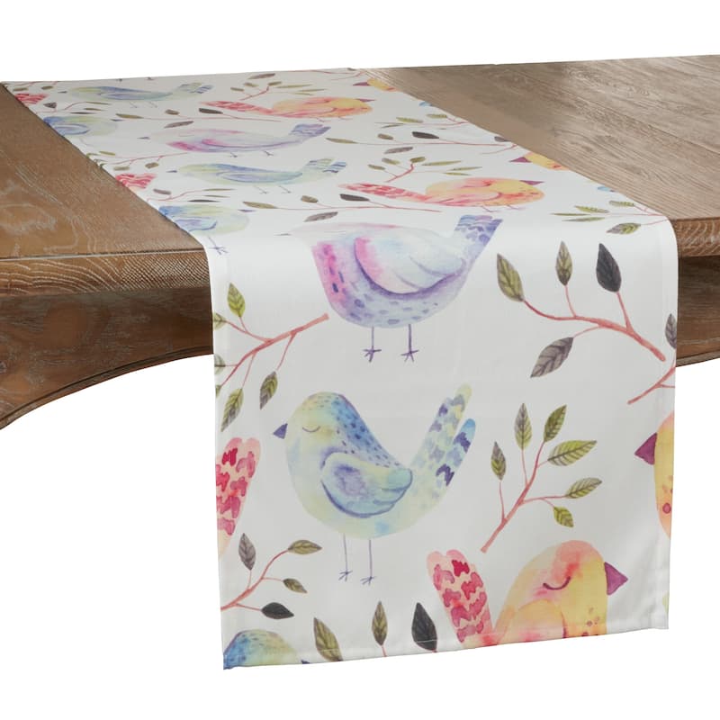 Table Runner With Flock of Birds Design