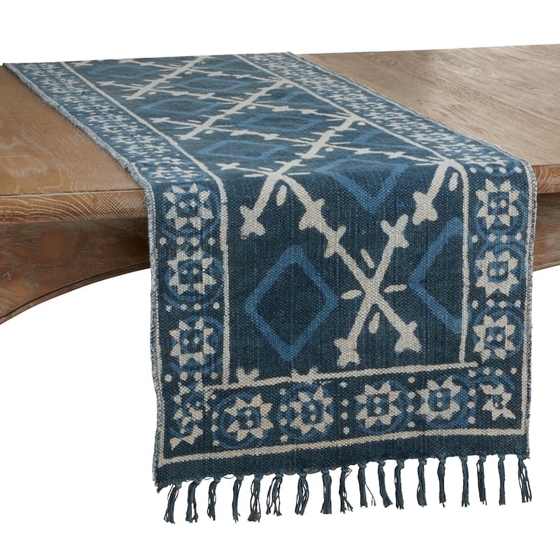 Cotton Rug Runner With Distressed Design
