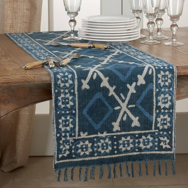 Cotton Rug Runner With Distressed Design