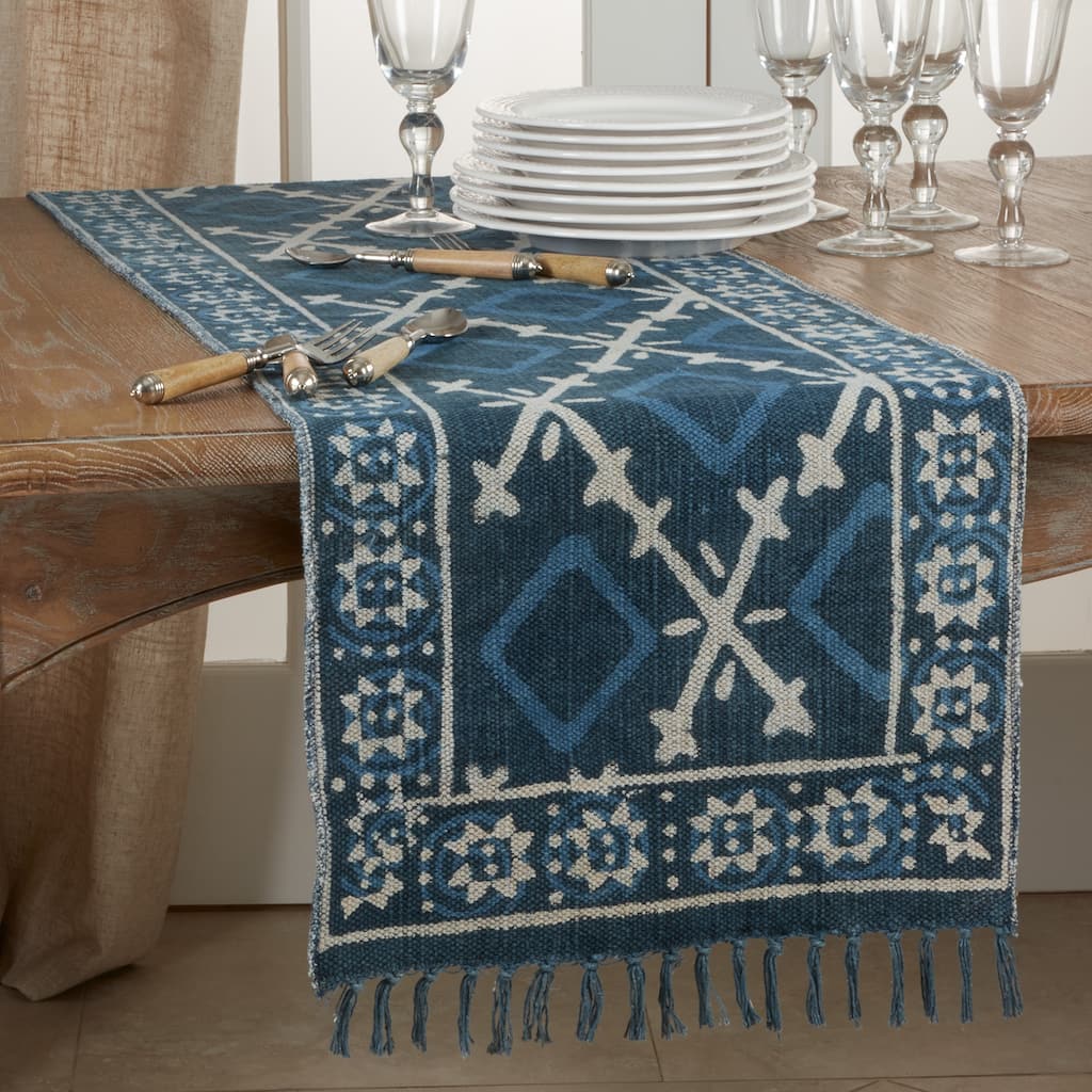 Cotton Rug Runner With Distressed Design