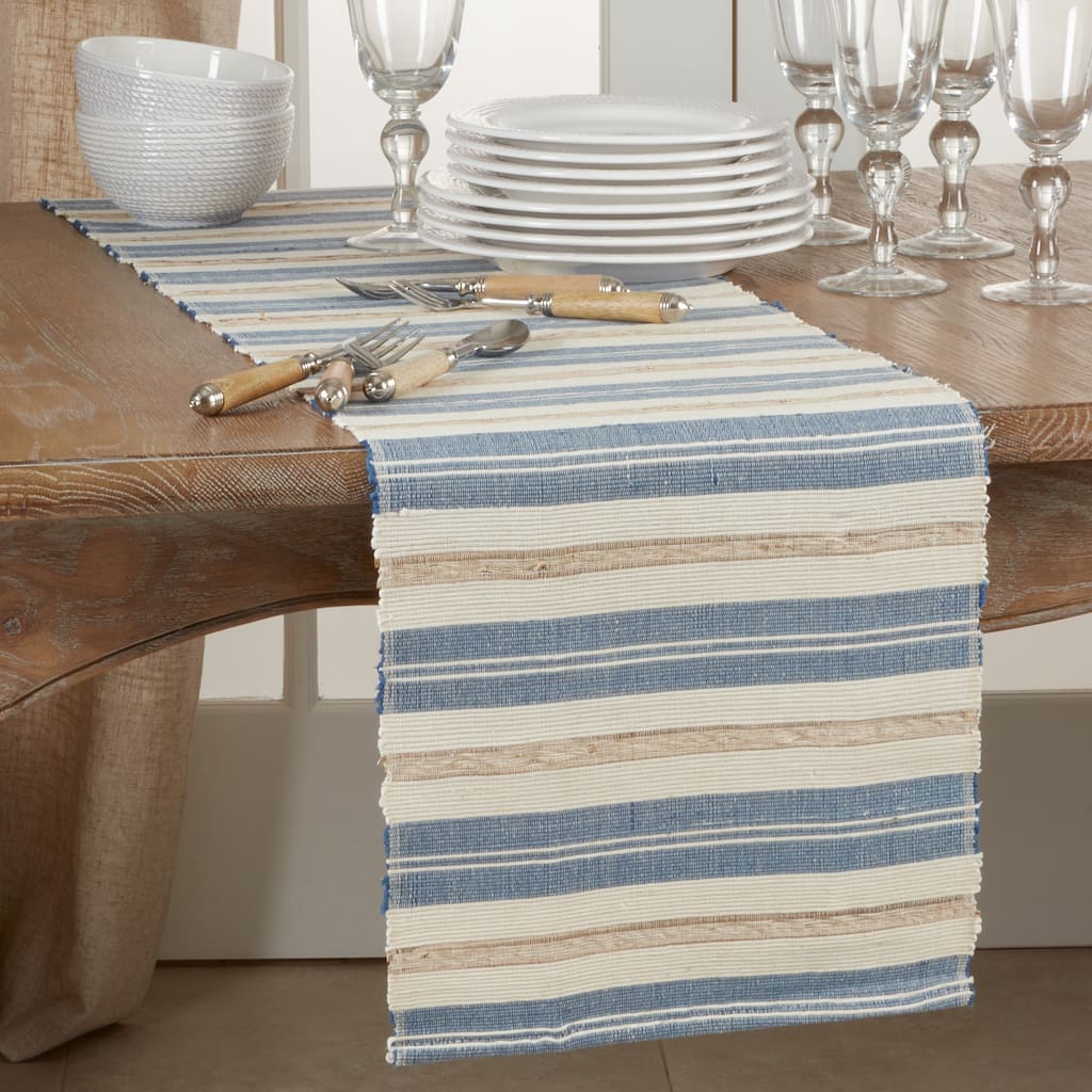 Long Table Runner With Striped Design