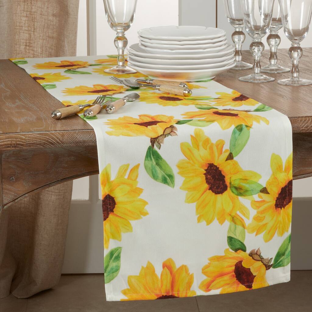 Sunflower Print Table Runner