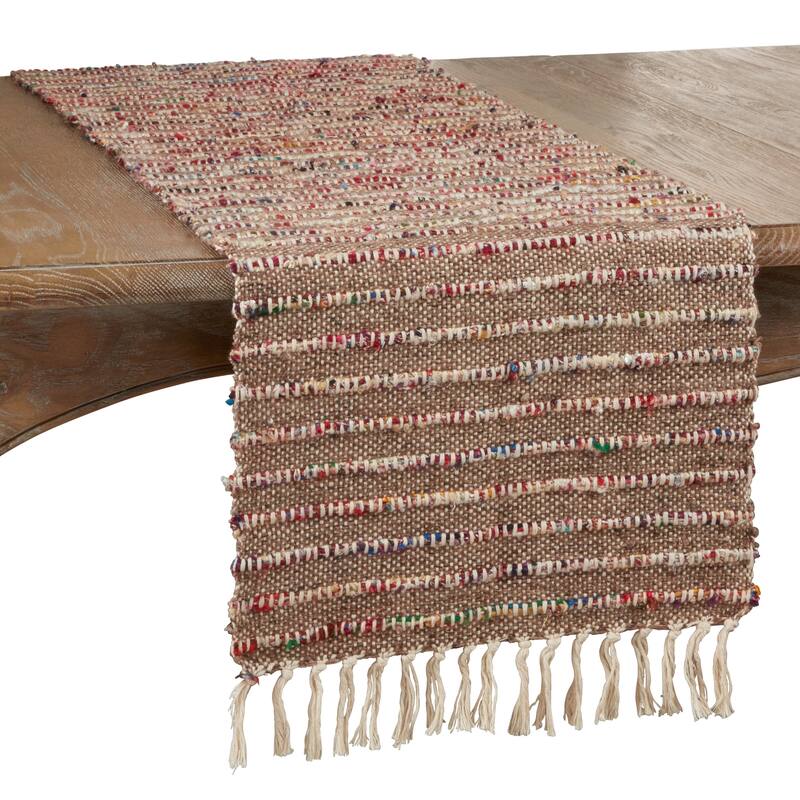 Cotton Table Runner With Corded Design