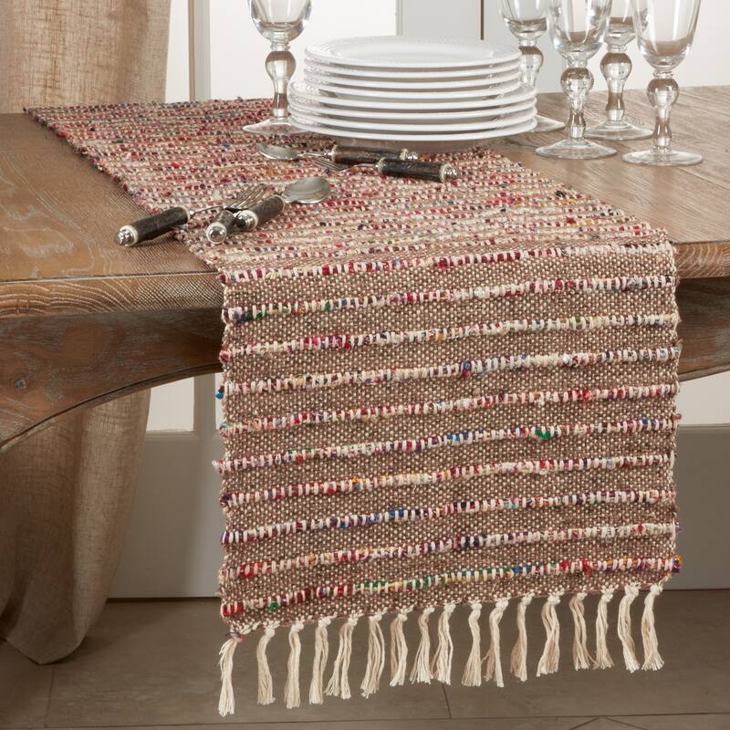 Cotton Table Runner With Corded Design