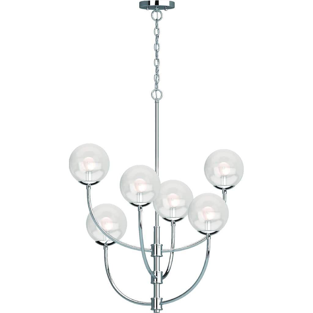 Volume Lighting Lawrence 6-Light Indoor Chrome Hanging Chandelier