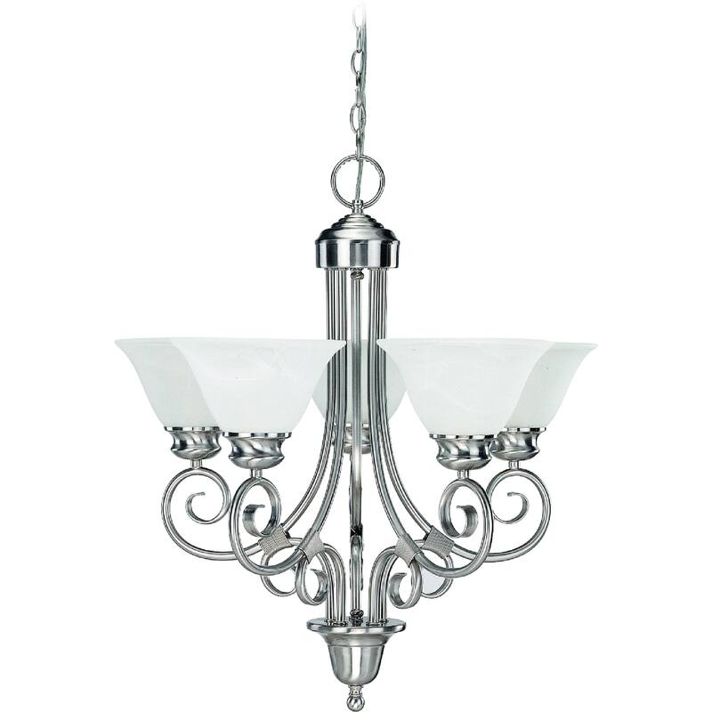 Volume Lighting Troy 5-Light Indoor Brushed Nickel Hanging Chandelier