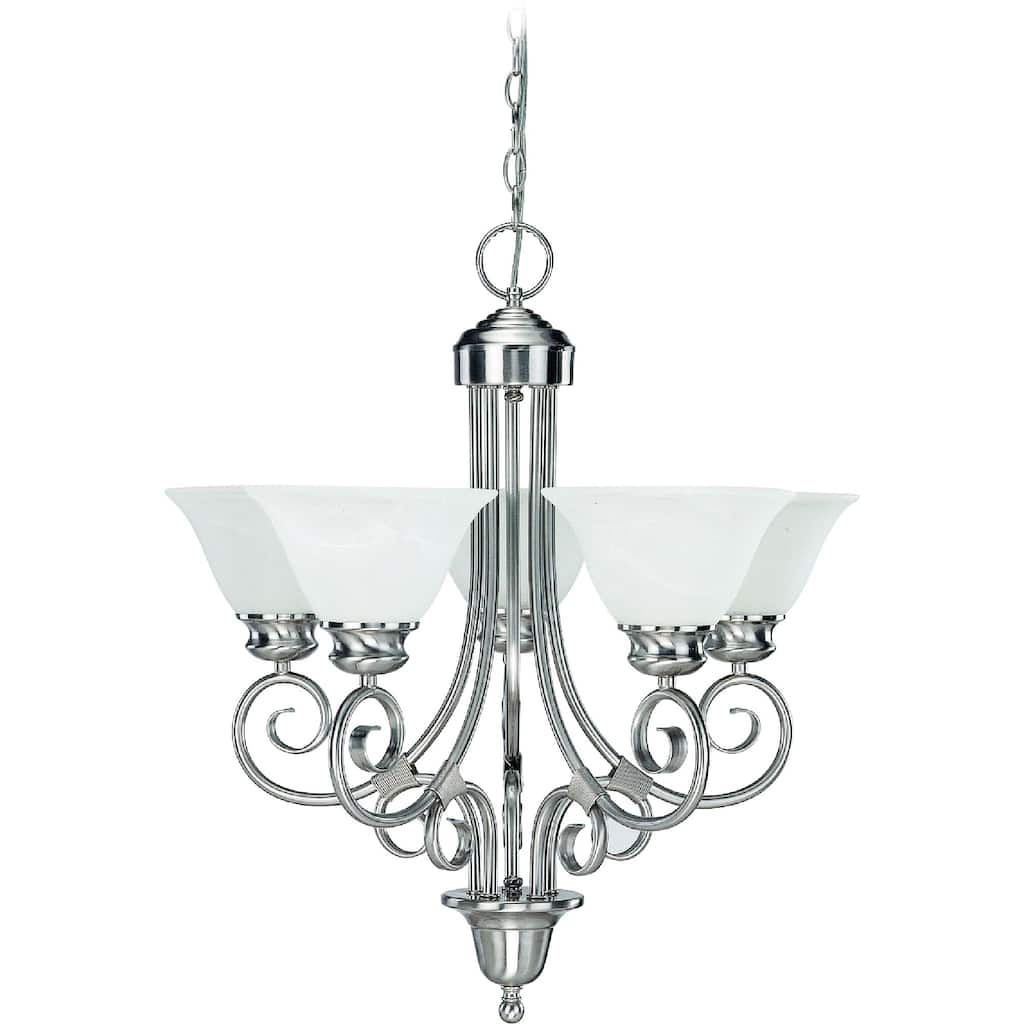 Volume Lighting Troy 5-Light Indoor Brushed Nickel Hanging Chandelier