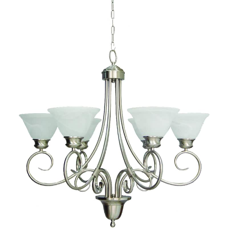 Volume Lighting Troy 6-Light Indoor Brushed Nickel Hanging Chandelier