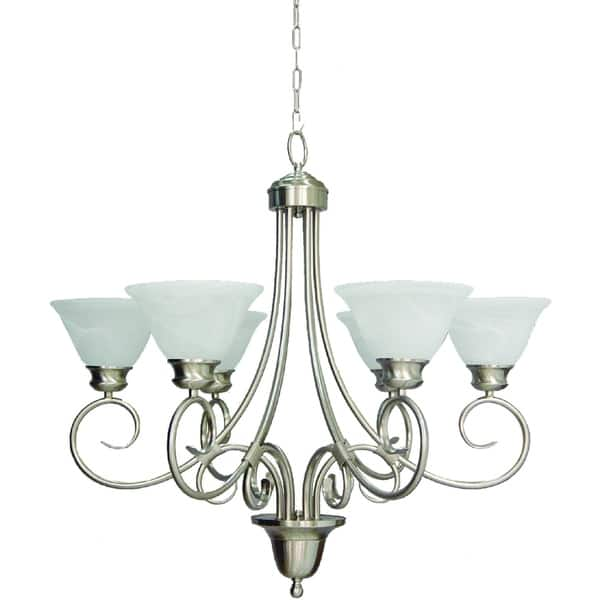 Volume Lighting Troy 6-light Indoor Brushed Nickel Hanging Chandelier 