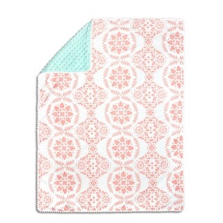 The Peanutshell Mint & Coral Medallion Pompom Blanket.