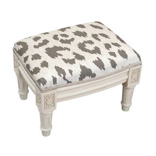 Gray Cheetah Footstool