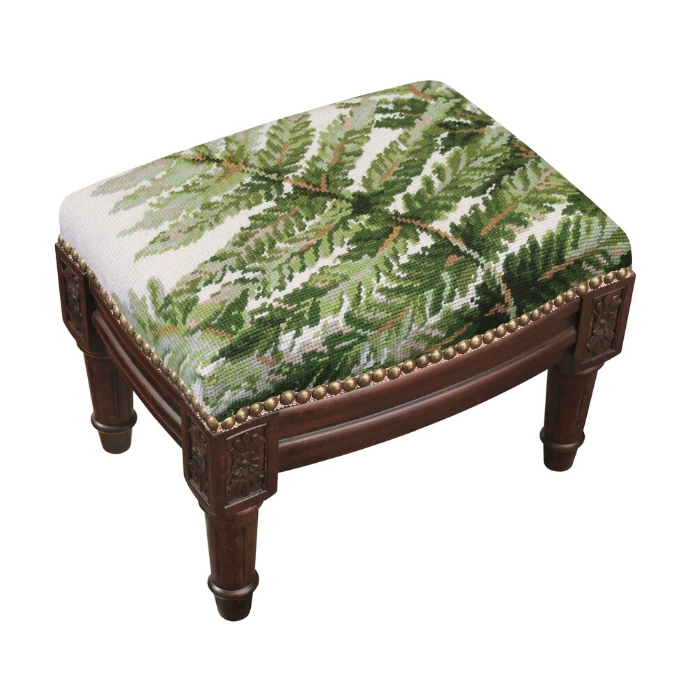 Shop Fern Needlepoint Footstool - On Sale - Free Shipping Today