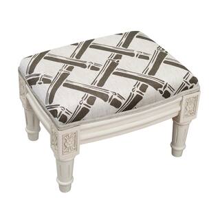 Gray Bamboo Trellis Footstool