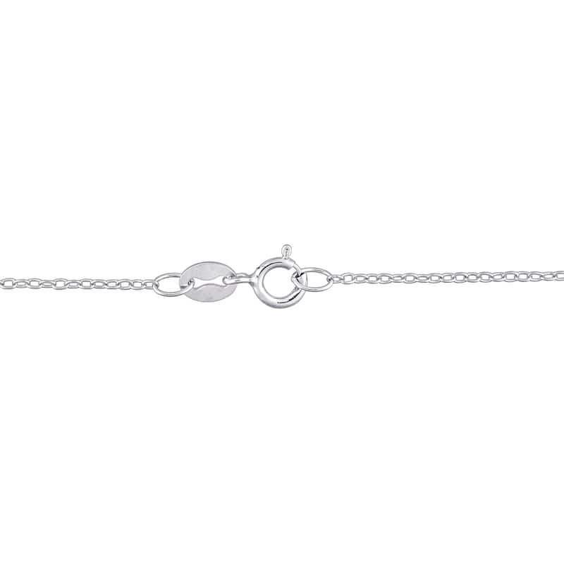 Miadora Sterling Silver with Black Rhodium Plated Created Ruby and Created White Sapphire Station Necklace