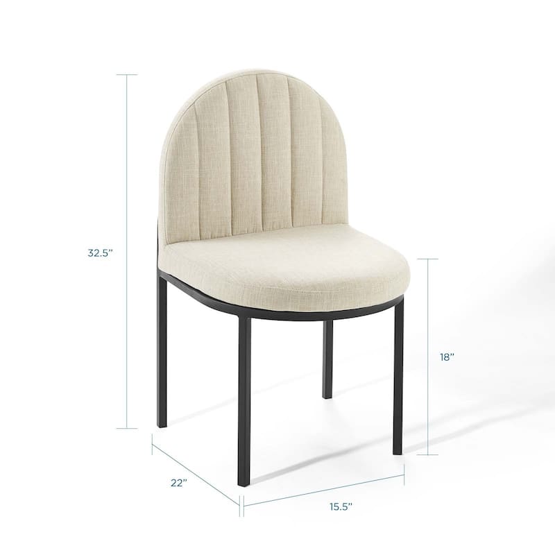 Isla Channel Tufted Upholstered Fabric Dining Side Chair