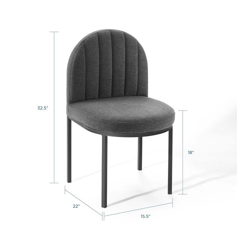 Isla Channel Tufted Upholstered Fabric Dining Side Chair