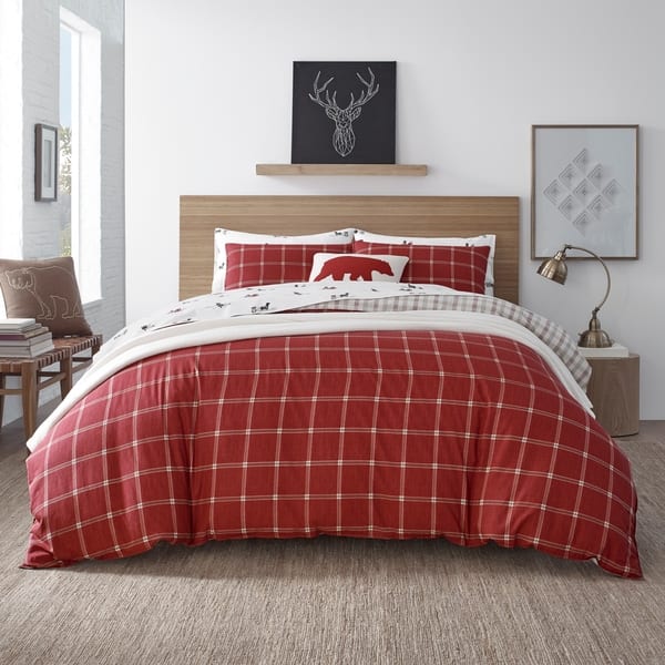 Eddie Bauer Corbett Plaid Red Comforter Set