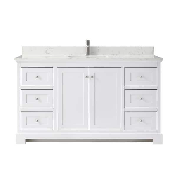 Shop Ryla 60 Inch Single Vanity Carrara Cultured Marble Top No