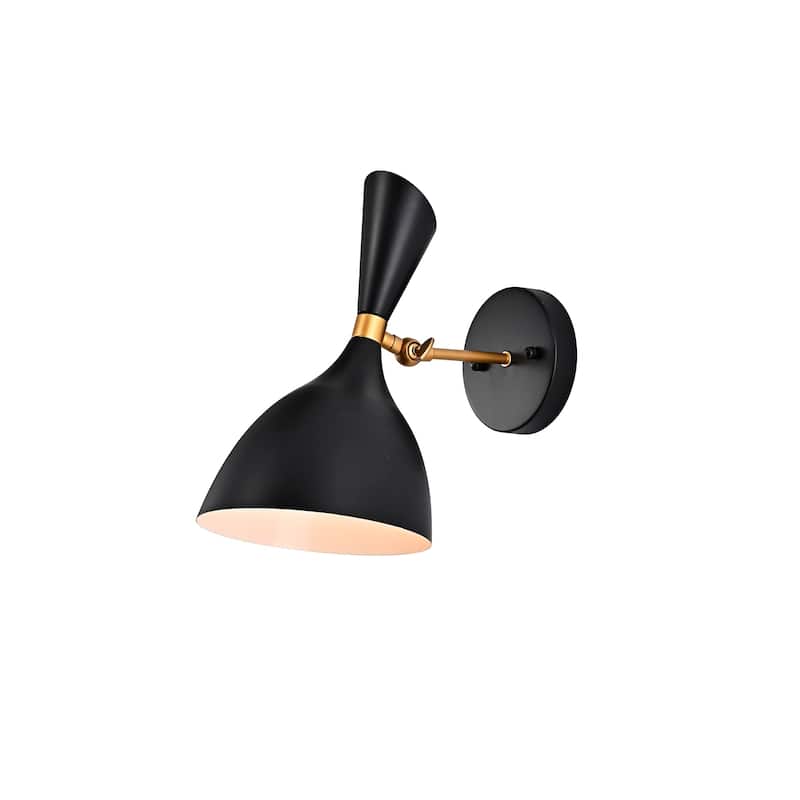 Carbon Loft Rowe Matte Black/Gold 1-light Wall Sconce
