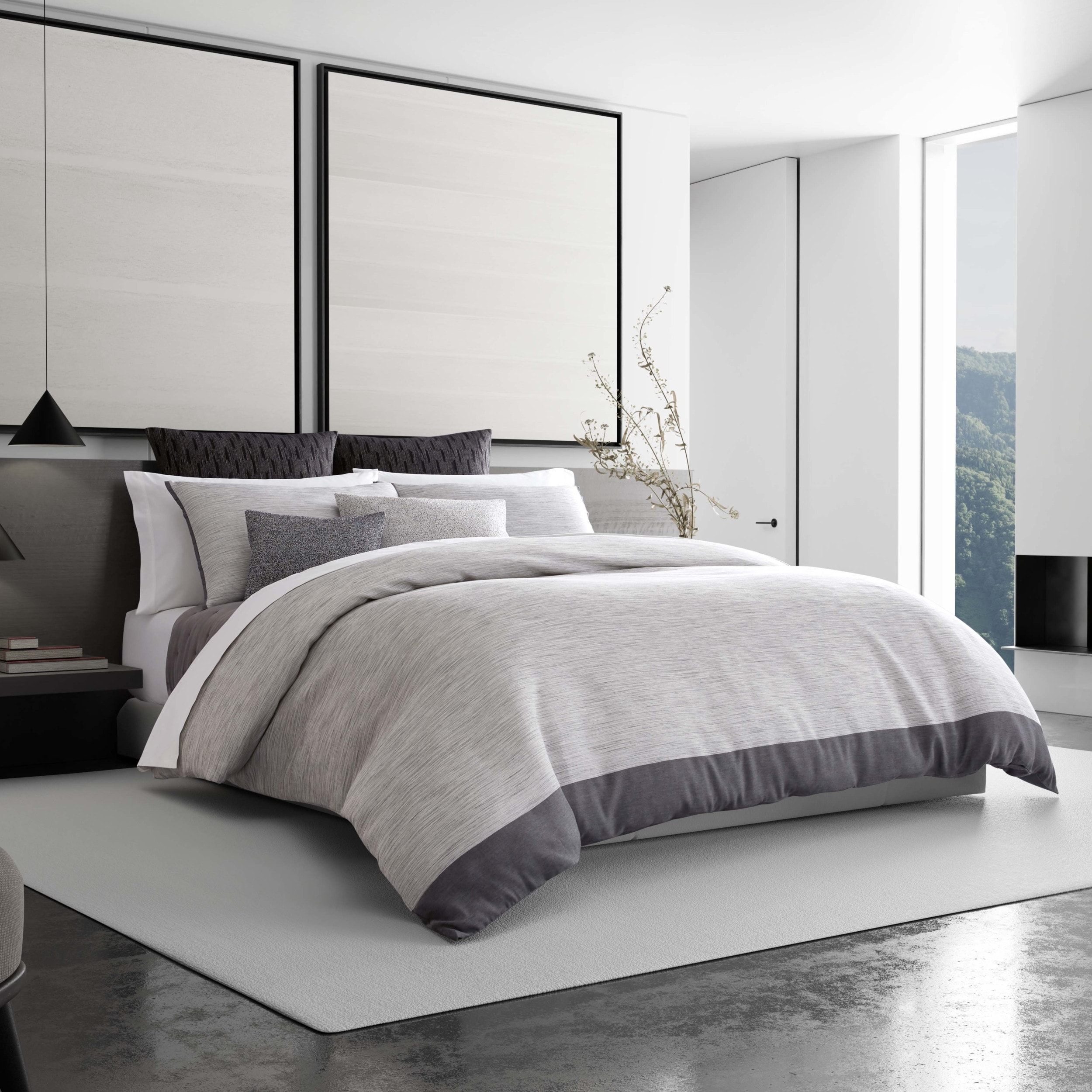 Shop Vera Wang Grisaille Weave Duvet Cover And Coordinating Shams