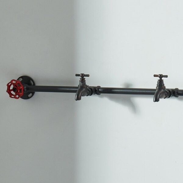 Lanu Industrial Sand Black Metal Pipe Coat Rack by Carbon Loft