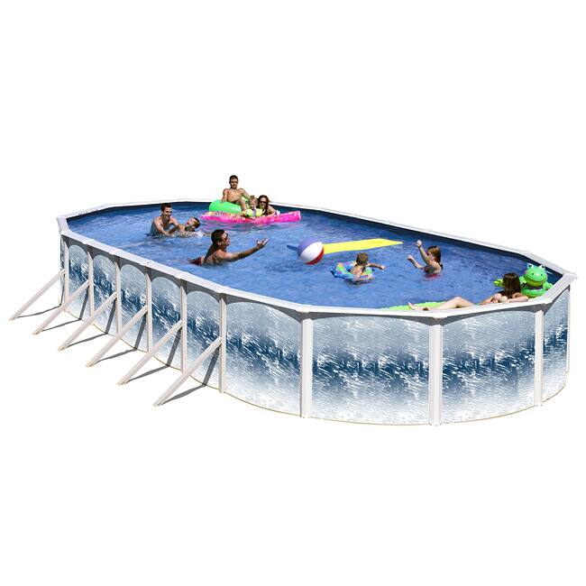 Yorkshire Above Ground Oval Pool (33' x 18') - White - 33' x 18'