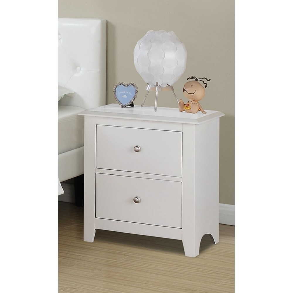 Overstock Nightstand With 2-Drawers Storage, White