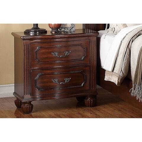 Brown Nightstand Vintage Design With 2 Drawers Storage By 1 On